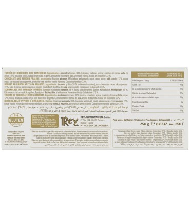 Turrón de Chocolate y Almendras 250g.